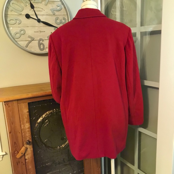 LL Bean red wool cashmere blend pea coat - Picture 4 of 16